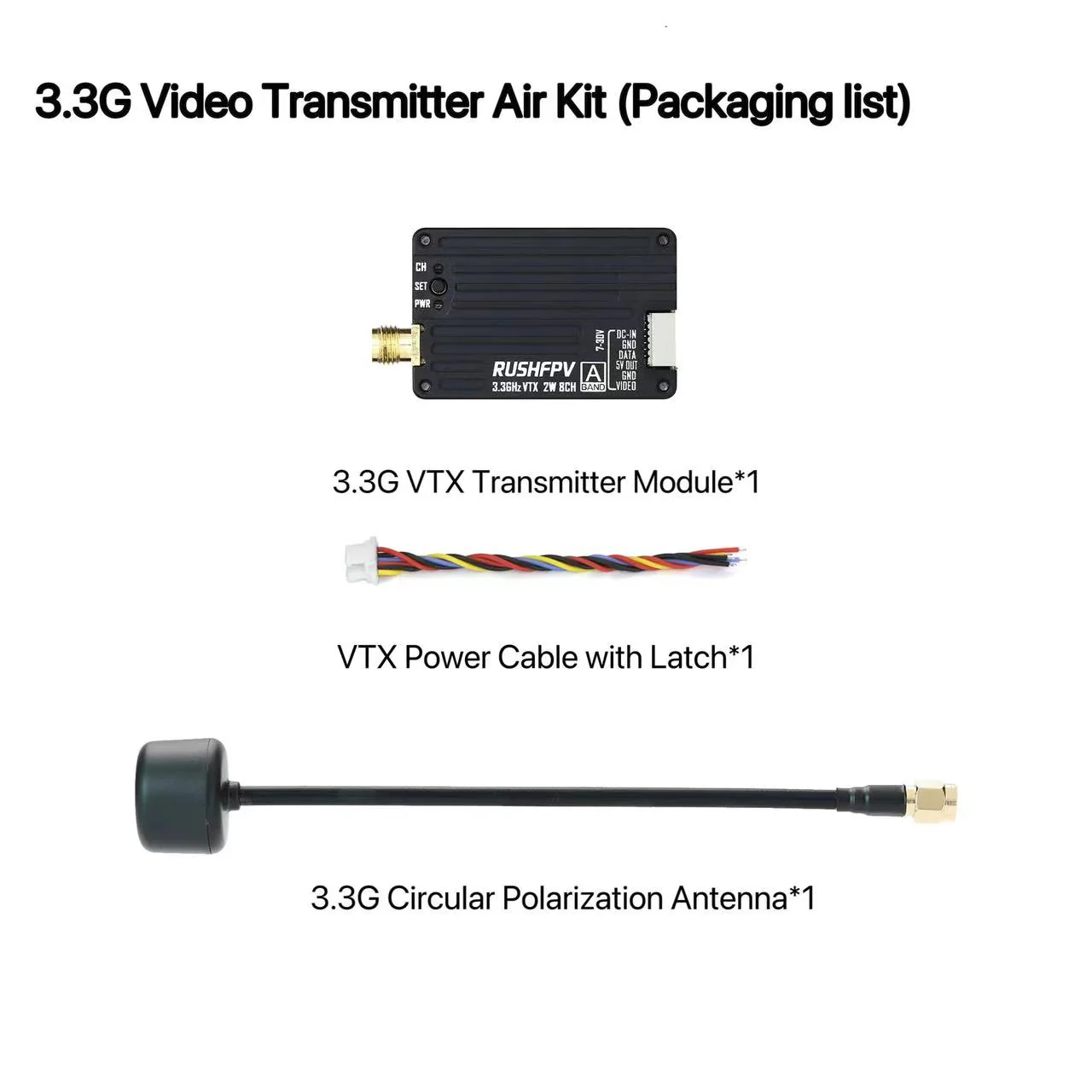 RUSHFPV 3.3G 2W VTX Transmitte - Fpv Drone Antenna บทวิจารณ์และราคา