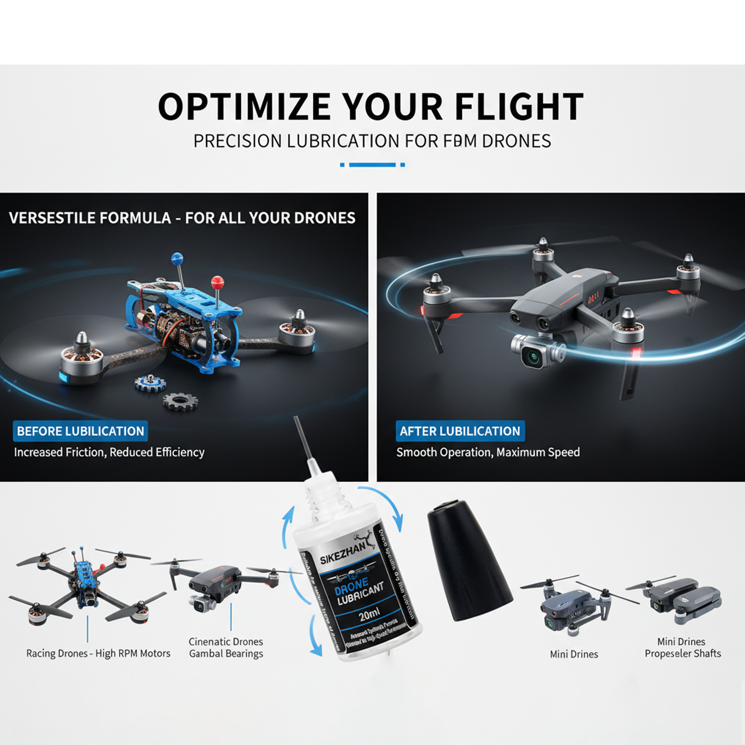 Micro Drone Motor Bearing Lubr - Fpv Drone Quadcopter บทวิจารณ์และราคา