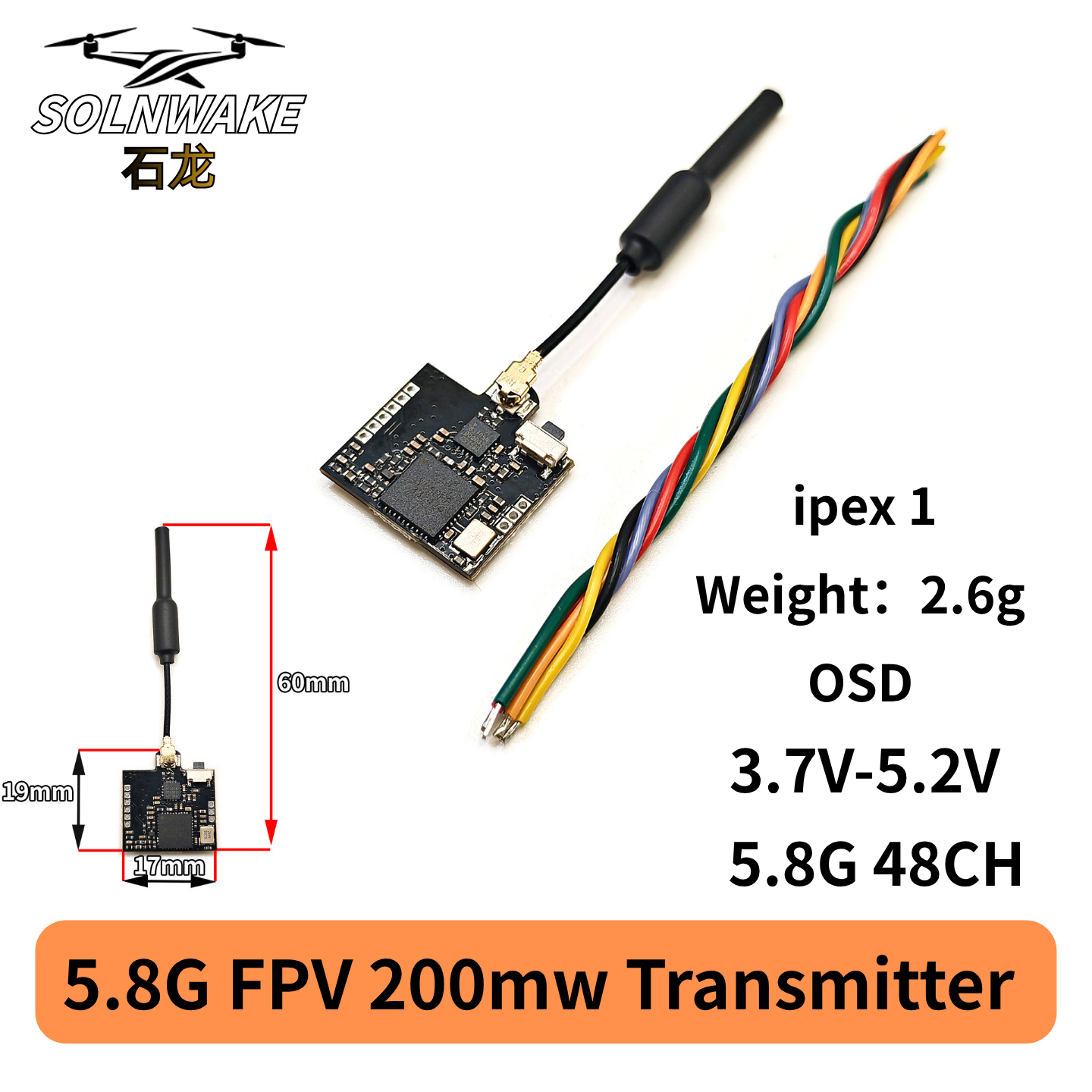 SLONWAKE Nano 5.8G 48CH 200mW  - Fpv Drone Frame บทวิจารณ์และราคา