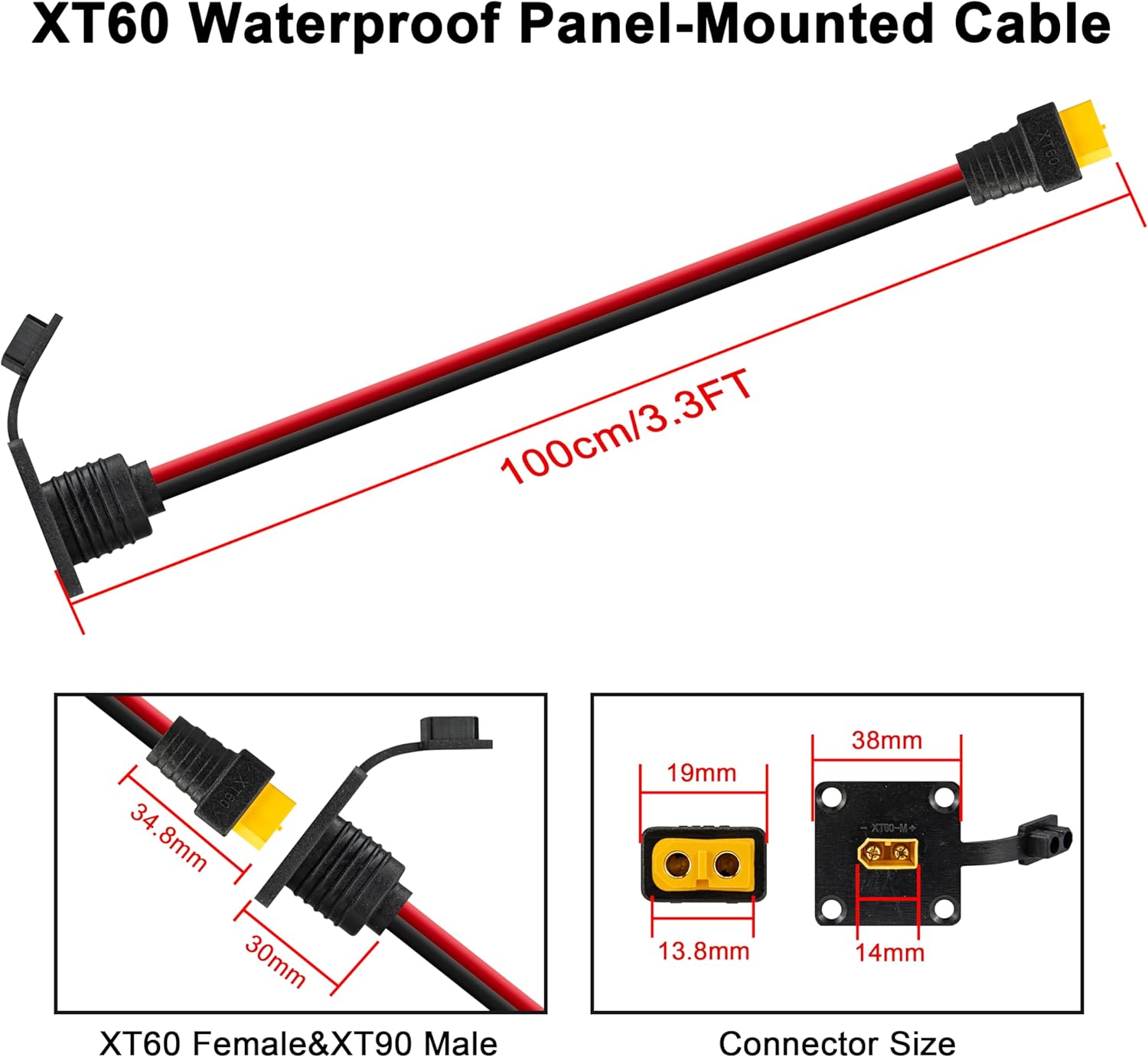JMUYTOP 3FT 12AWG XT60 Panel M - Fpv Drone Charger บทวิจารณ์และราคา