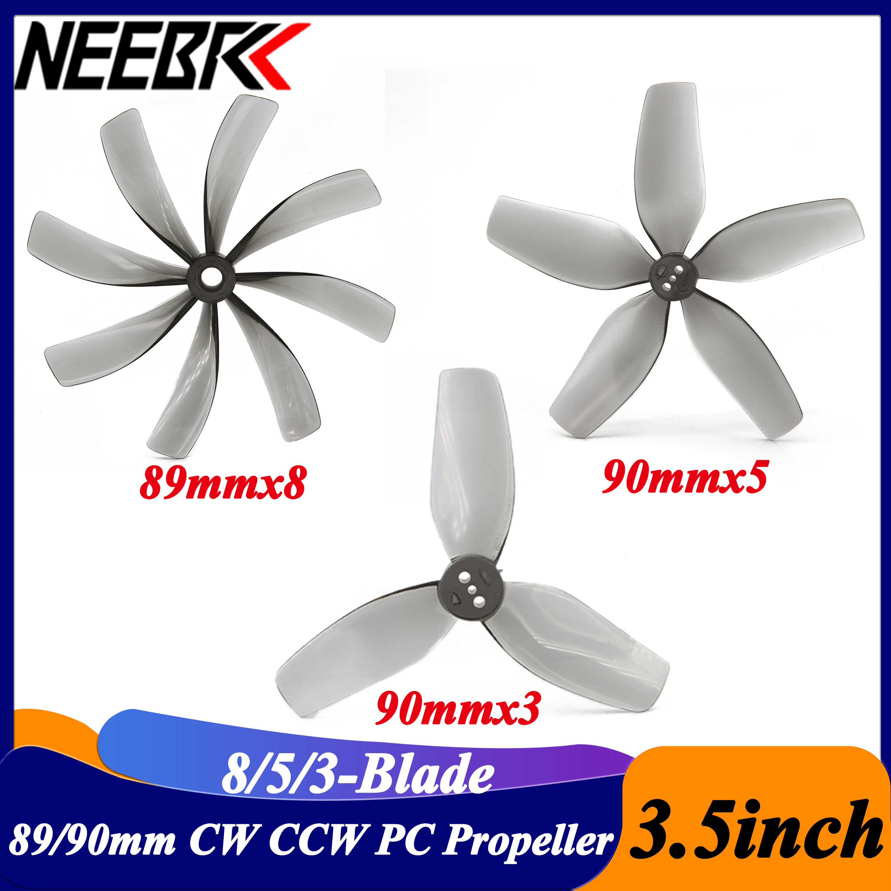 2Pairs 3.5inch 89x8 90x5 90x3  - Fpv Drone Quadcopter บทวิจารณ์และราคา