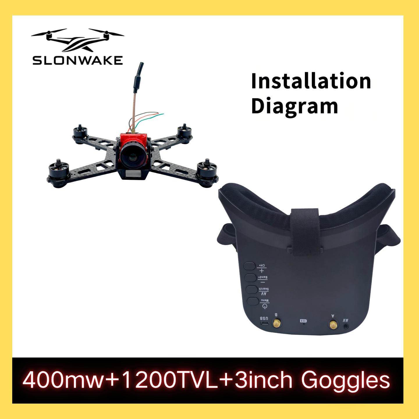 SLONWAKE 5.8G 48CH FPV 400mw V - Fpv Drone Camera บทวิจารณ์และราคา