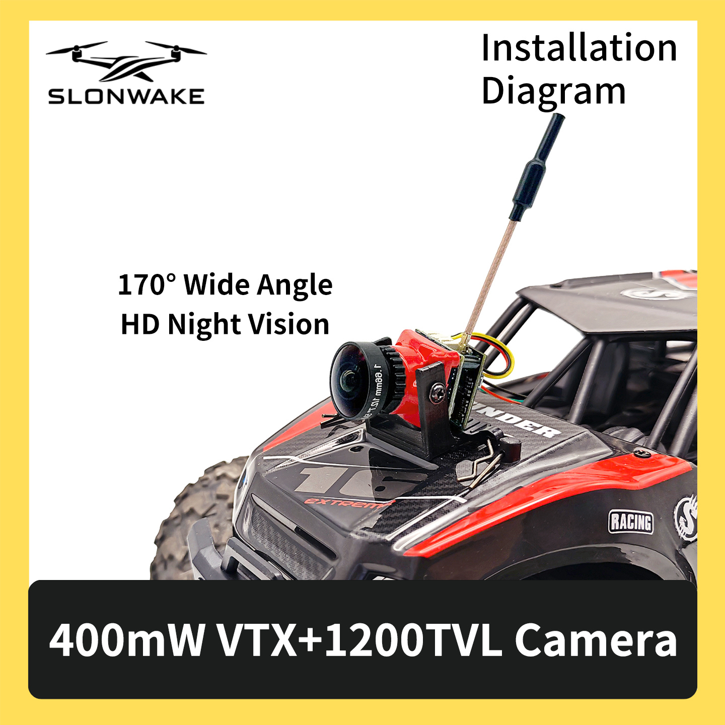 SLONWAKE 5.8G 48CH FPV 400mw V - Fpv Drone Camera บทวิจารณ์และราคา