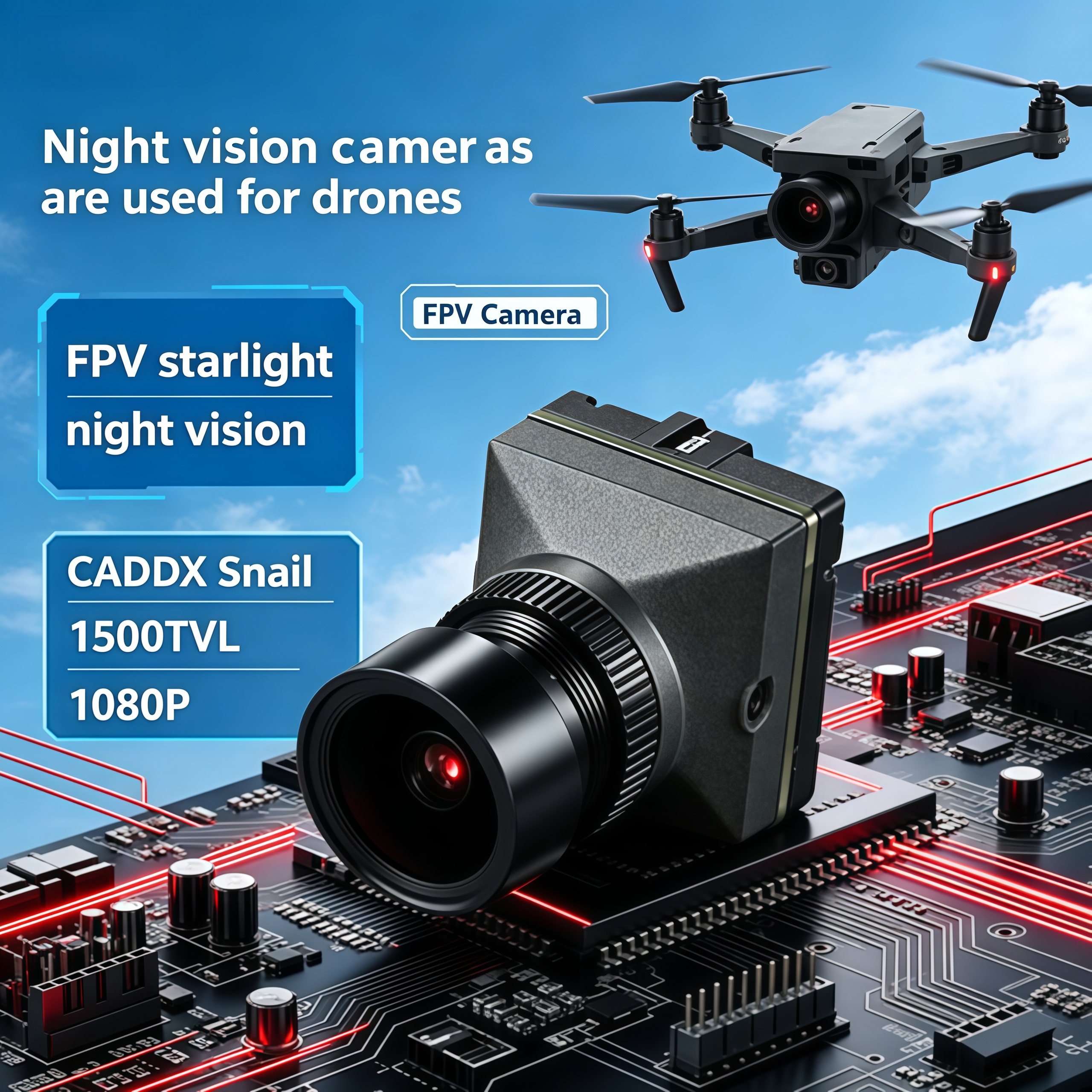 1500TVL HD CADDX Snail FPV Cam - Fpv Drone Camera บทวิจารณ์และราคา